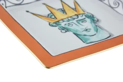 Il Viaggio Di Nettuno Large Squared Vide Poche in Rock Orange