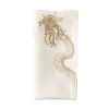 Imperial Dragon Napkin in White, Gold & Silver, Set of 4