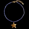 Indigo Beaded Star Necklace