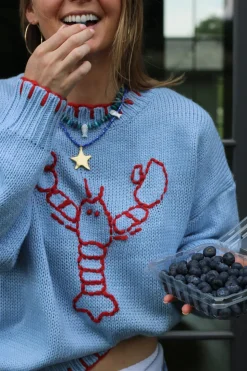 Indigo Beaded Star Necklace