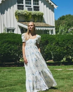 Ines Dress in Delft Tile