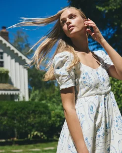 Ines Dress in Delft Tile