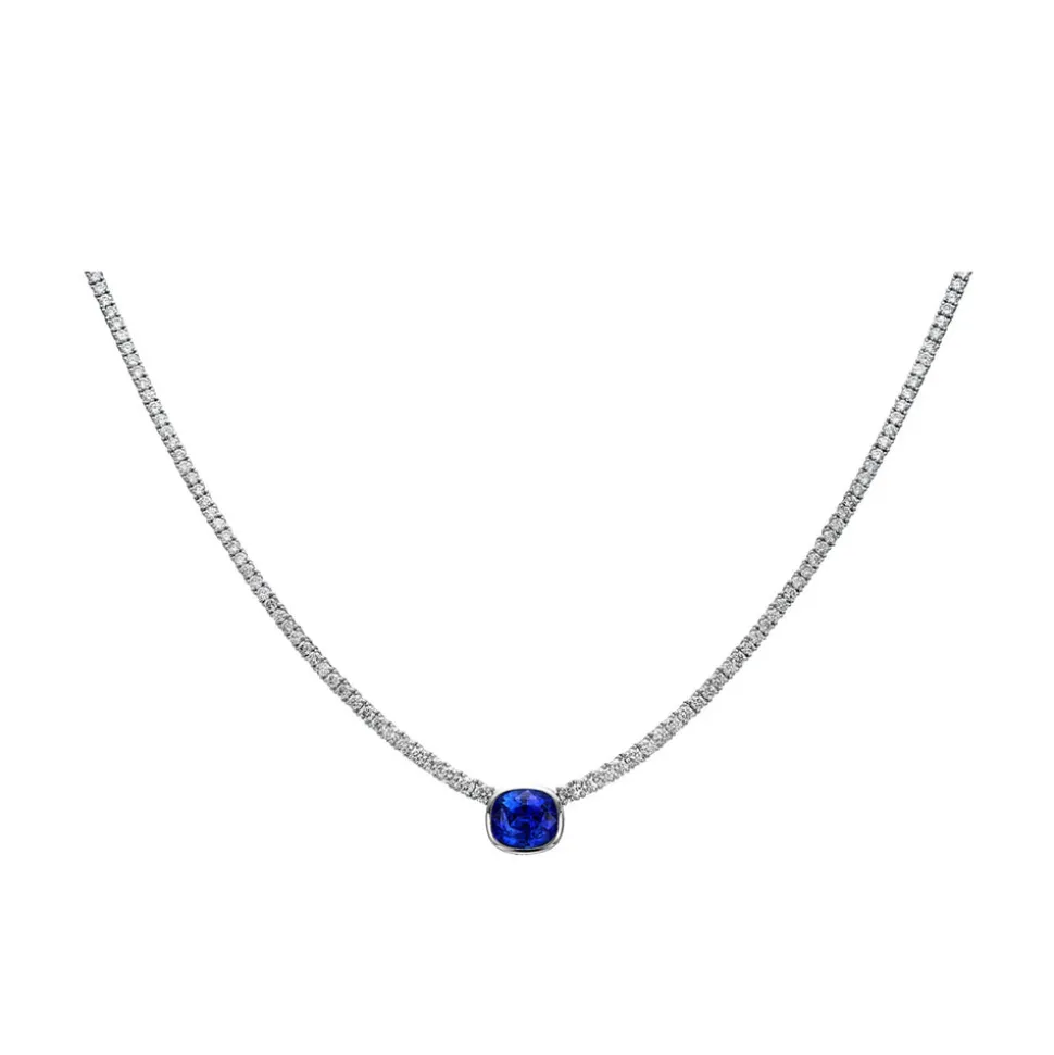 Inga Blue Sapphire and Diamond Necklace