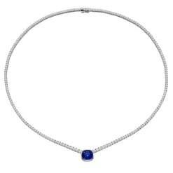Inga Blue Sapphire and Diamond Necklace