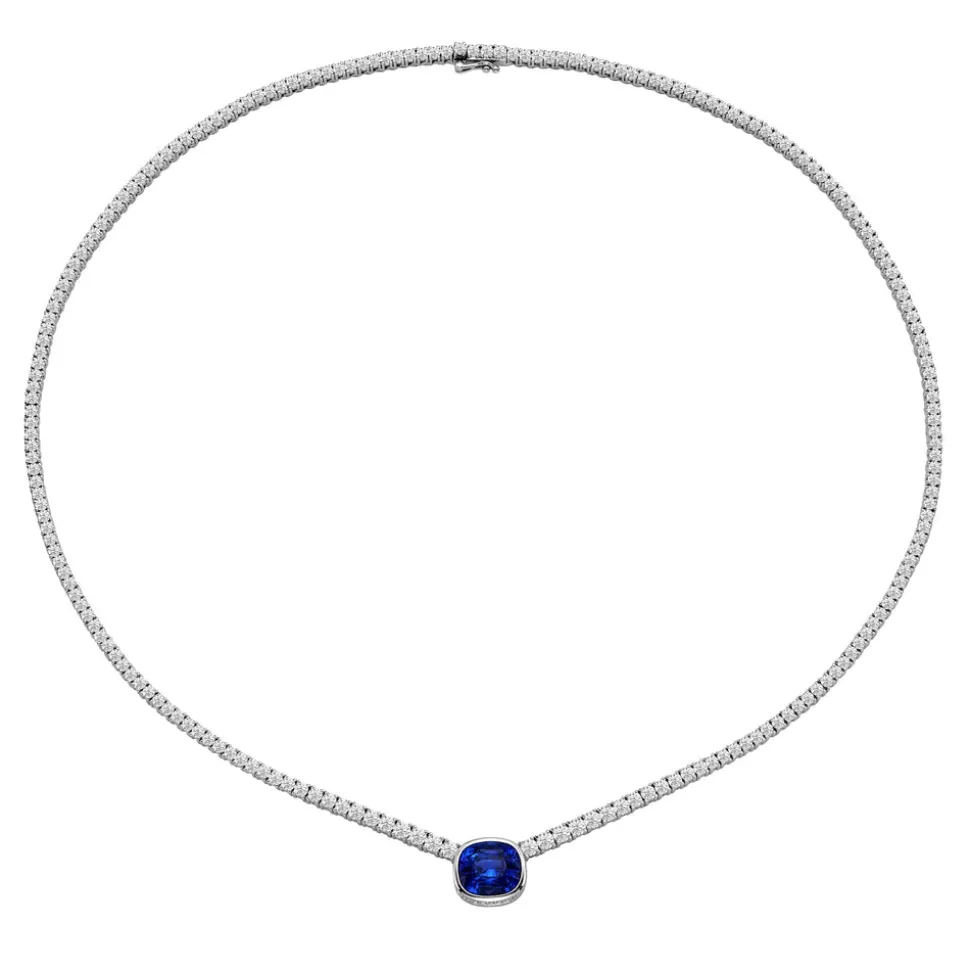 Inga Blue Sapphire and Diamond Necklace