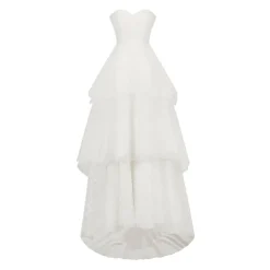 Iris Gown in White Bubble Organza