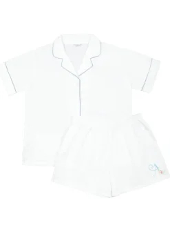 Iris White Cotton Pajama Short Set