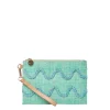 Irma Straw Pouch Wristlet Bag in Green