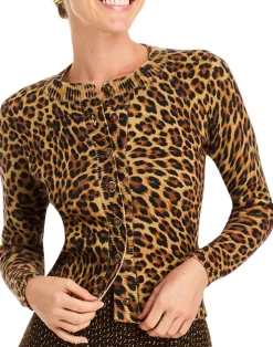 Isabel Cardigan in Leopard Brown