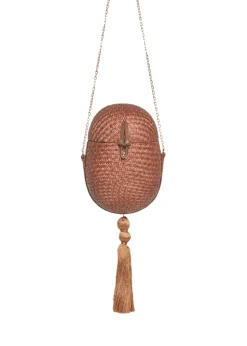 Itza Straw Egg Clutch Bag