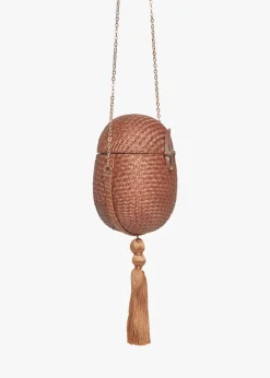 Itza Straw Egg Clutch Bag