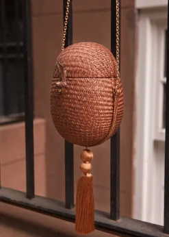 Itza Straw Egg Clutch Bag