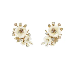 Ivory Floral Cluster Earrings