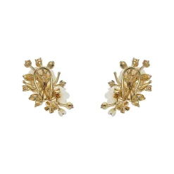 Ivory Floral Cluster Earrings