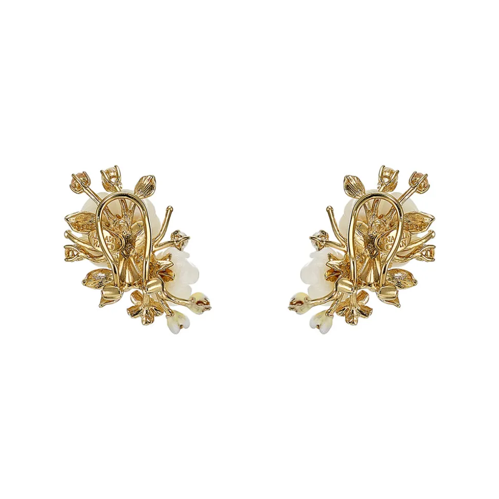 Ivory Floral Cluster Earrings