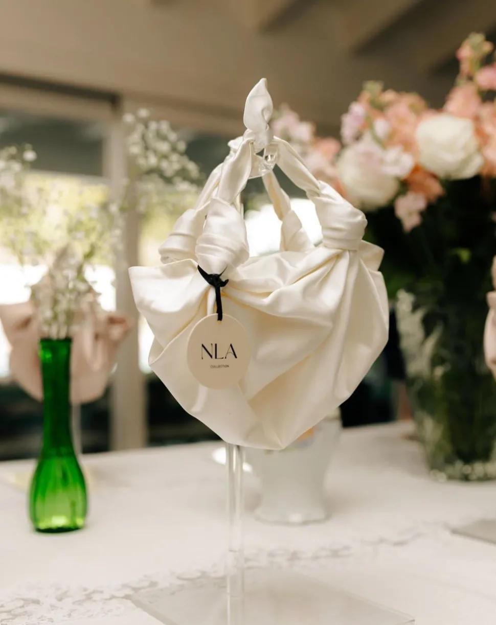 Ivory NLA Silk Knot Bag