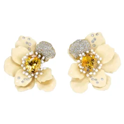 Ivory Poppy Earrings