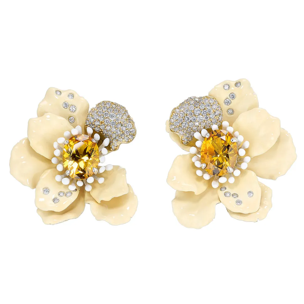 Ivory Poppy Earrings