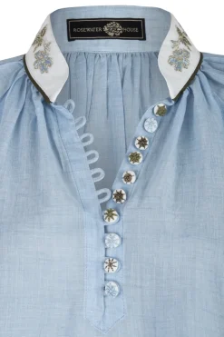 Ivy Blouse in Blue & White