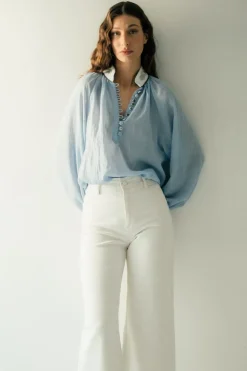 Ivy Blouse in Blue & White