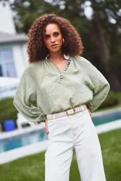 Ivy Blouse in Light Green