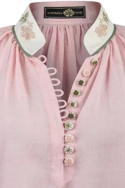 Ivy Blouse in Pink & White