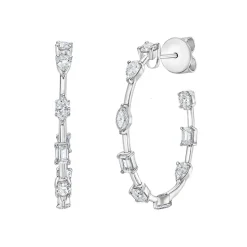 Ivy Midi Diamond Hoop Earrings