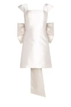 Ivy Silk and Wool Mini Dress in White