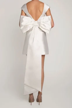 Ivy Silk and Wool Mini Dress in White