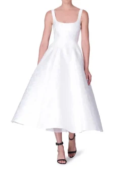 Jacquard Scoopneck Fit & Flare Midi Dress