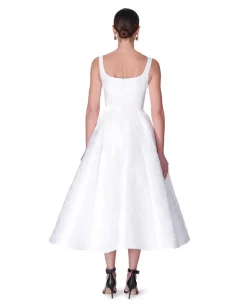 Jacquard Scoopneck Fit & Flare Midi Dress