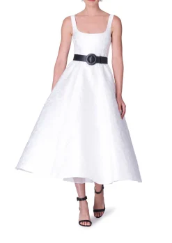 Jacquard Scoopneck Fit & Flare Midi Dress