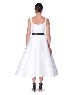 Jacquard Scoopneck Fit & Flare Midi Dress