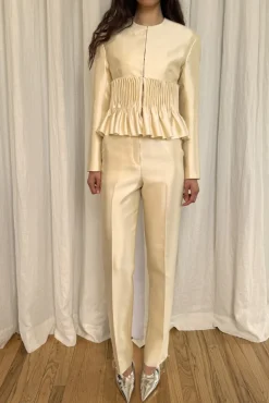 Jane Peplum Blazer in Silk & Wool