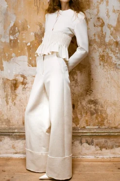 Jane Peplum Blazer in Wool & Cotton