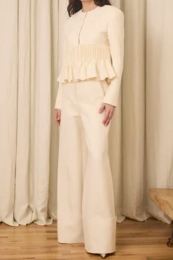 Jane Peplum Blazer in Wool & Cotton