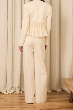 Jane Peplum Blazer in Wool & Cotton