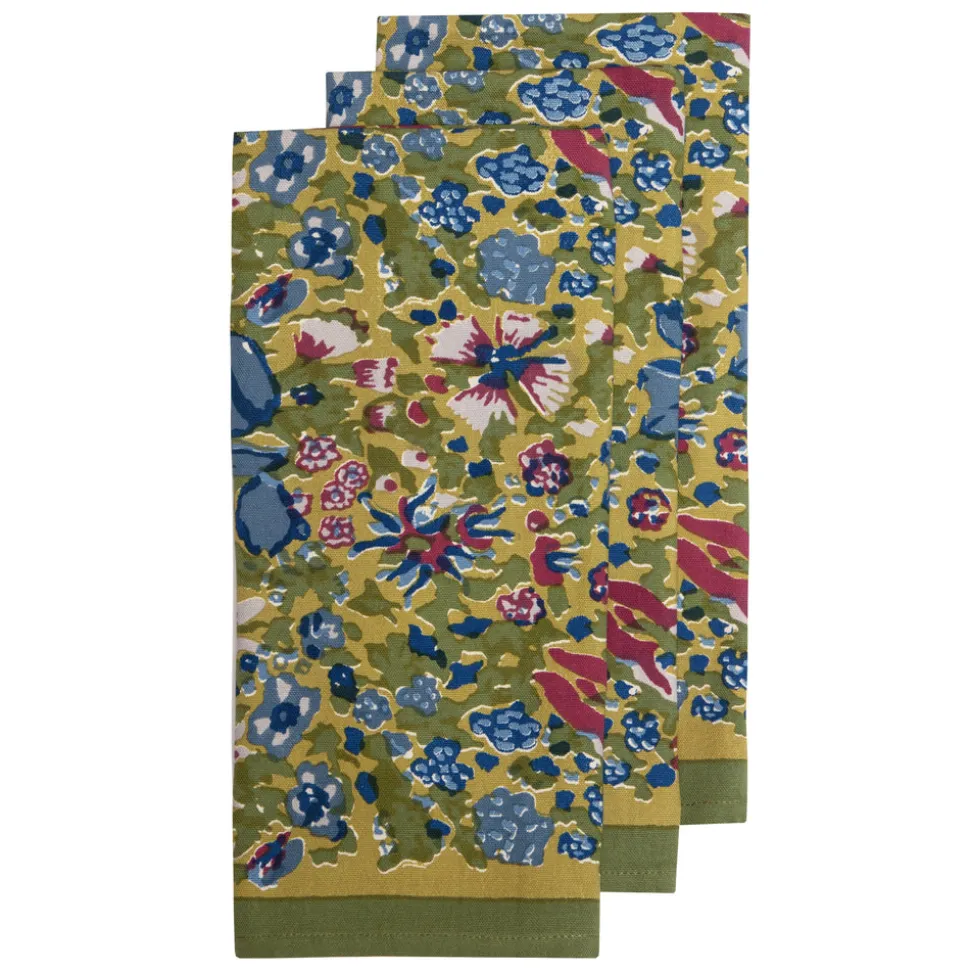 Jardin Tea Towels Blue & Vert, Set of 3