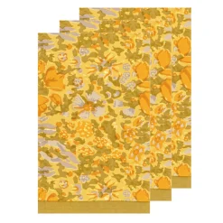 Jardin Tea Towels Mustard & Grey, Set of 3