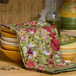 Jardin Tea Towels Red & Green , Set of 3