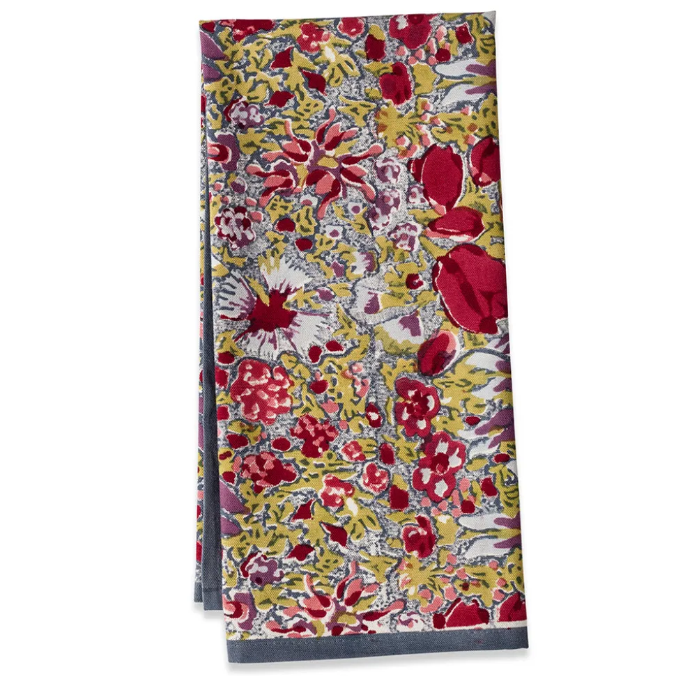 Jardin Tea Towels Red & Grey, Set of 3