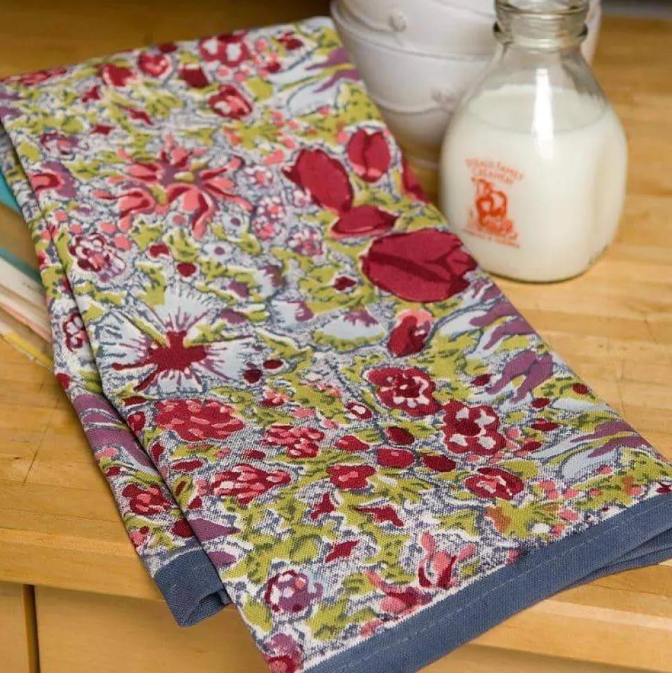 Jardin Tea Towels Red & Grey, Set of 3