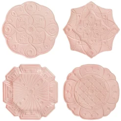 Jardins Du Monde Dessert/Salad Plate Assorted, Set of 4 in Blush