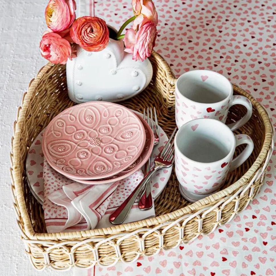 Jardins Du Monde Side/Cocktail Plate Assorted, Set of 4 in Blush