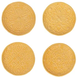 Jardins Du Monde Side/Cocktail Plate Assorted, Set of 4 in Daffodil