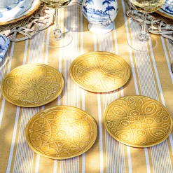 Jardins Du Monde Side/Cocktail Plate Assorted, Set of 4 in Daffodil