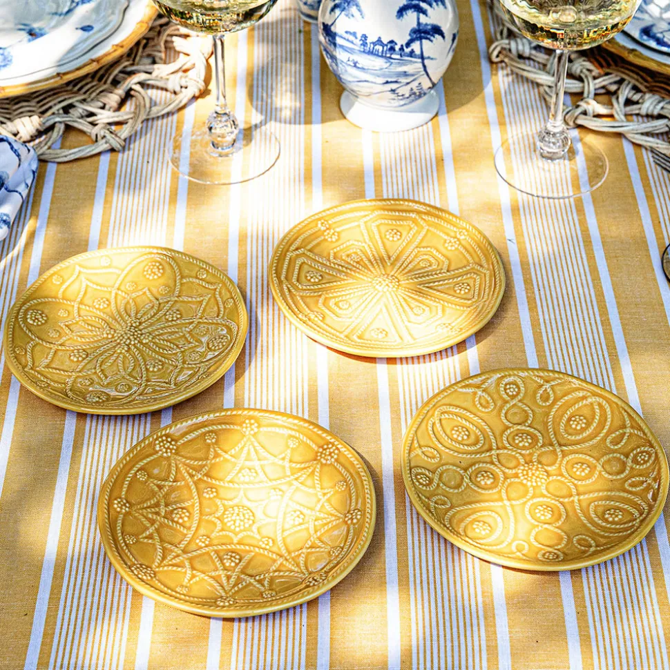 Jardins Du Monde Side/Cocktail Plate Assorted, Set of 4 in Daffodil
