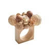 Java Napkin Ring in Natural & Brown, Set of 4