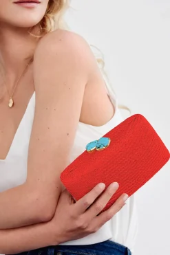 Jen Clutch with Turquoise Stone