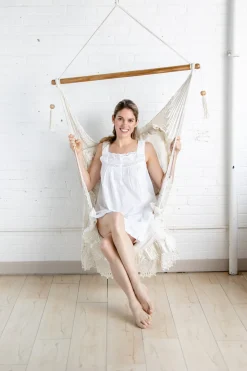 Jennifer White Cotton Nightgown